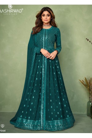 Green   Real Georgette Gown