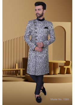 Blue Art Silk  Western Sherwani 