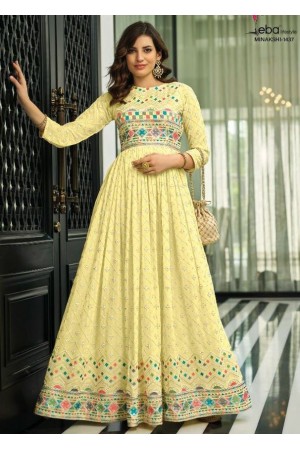Yellow Desginer Anarkali- Gown 