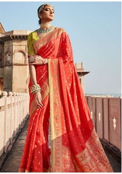 Red Assam Silk Saree