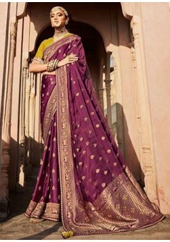 Purple  Assam Silk Saree