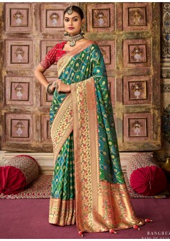 Green Pure Dola Designer Saree