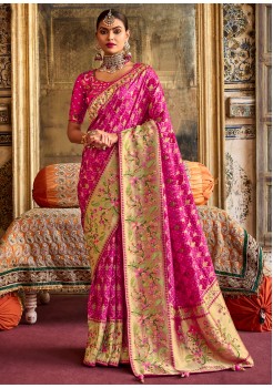Pink Pure Dola Designer Saree