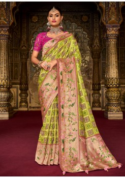Green Pure Dola Designer Saree