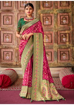 Pink Pure Dola Designer Saree
