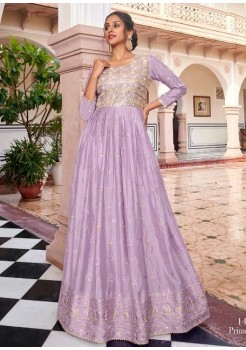 Purple Georgette Exclusive Readymade Gown