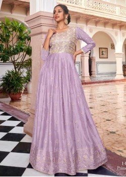 Purple Georgette Exclusive Readymade Gown
