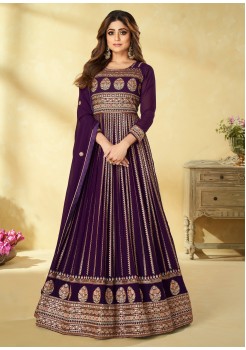 Purple  Real Georgette Gown