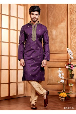 Purple Designer Mens Kurt Set