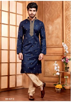 Navy Blue Designer Mens Kurt Set