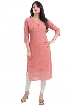  Peach Georgette Kurta