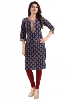 Blue Cotton Kurti