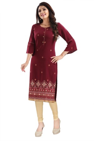 Reddish Rayon  Kurti