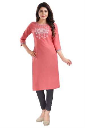 Pink Casual  Cotton Ladies Kurti