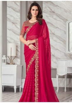 Pink  Silk Designer Saree