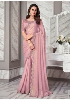 Pink Silk Designer Saree