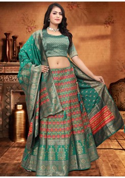 Green & Pink   Designer Lehenga