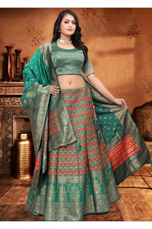 Green & Pink   Designer Lehenga