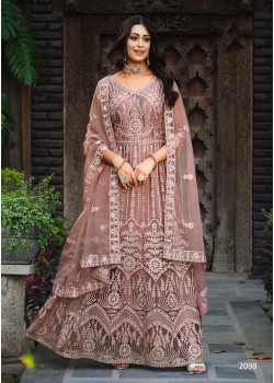 Brown  Pure Butterfly Net Gown 