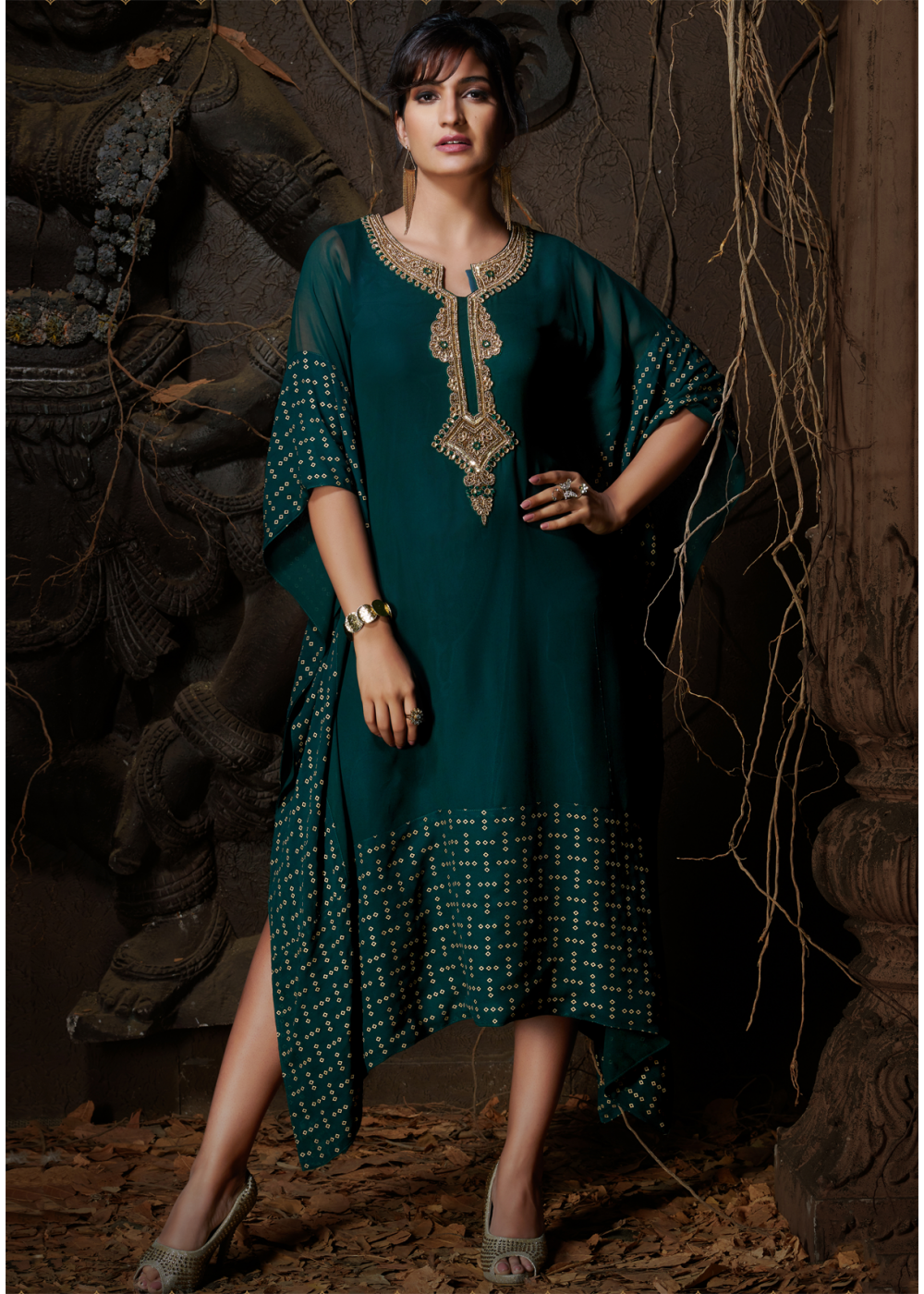 Wooglee Riyasat Designer Georgette Kurti Gown With Dupatta Set Collection