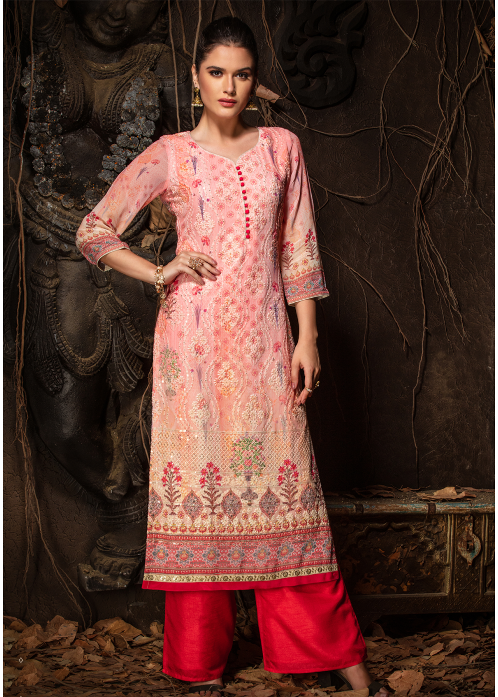 (New) Stylish Embroidered Net Poncho Kurti for ladies