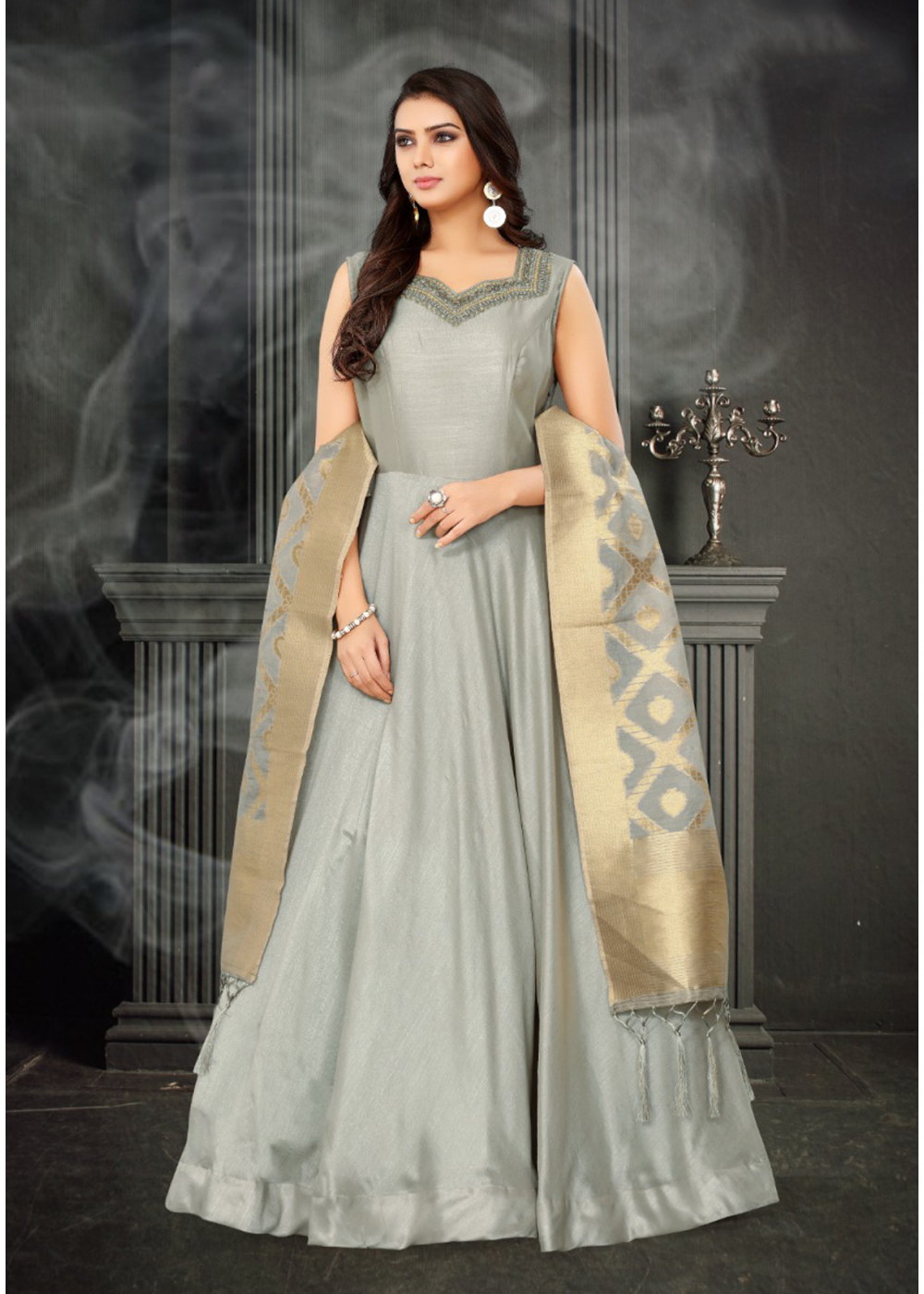 banarasi evening gown