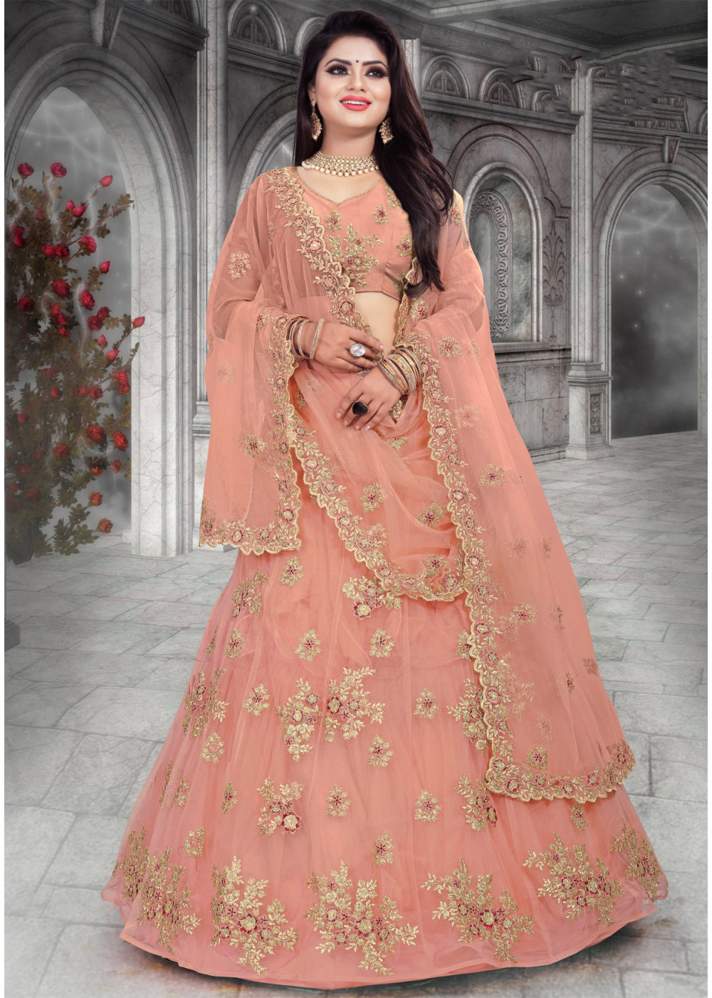light peach color gown