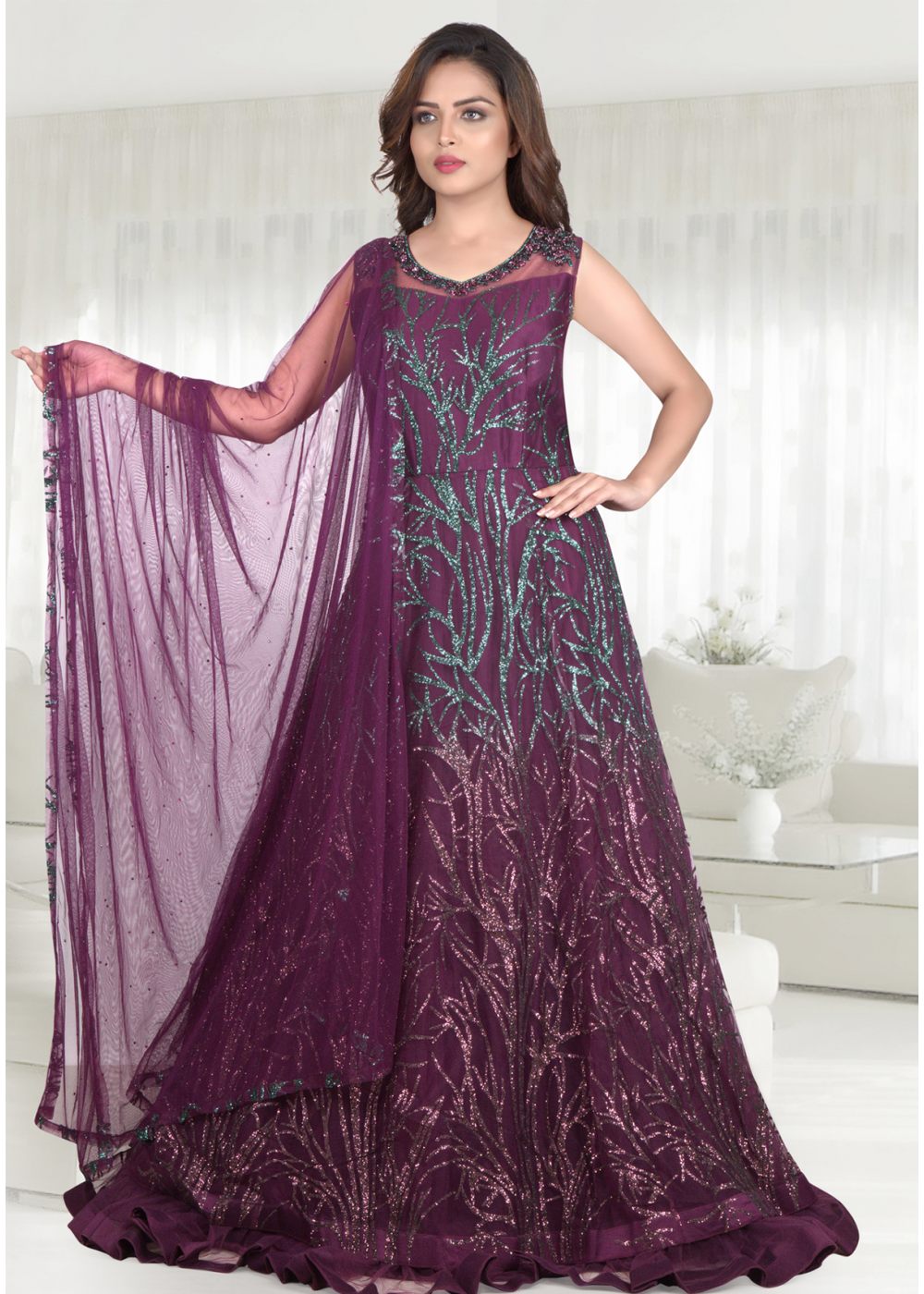 Primavera Couture 3960 Size 2, 12 Purple Long Backless Corset Sequin P –  Glass Slipper Formals
