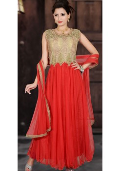 CLASSIC RED AND GOLD ANARKALI GOWN