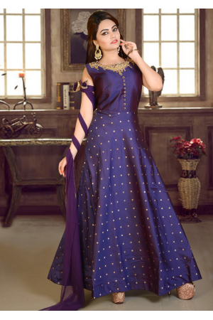 Purple Blue Color Party Wear Gown