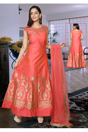 peach orange dress