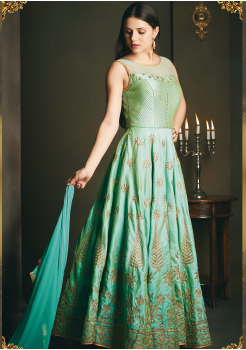 Designer Green Color Party Wear Gown