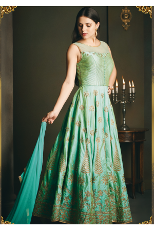 Designer Green Color Party Wear Gown