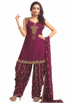 Purple color Designer Party Wear Suit