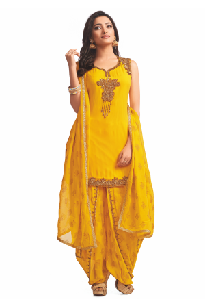 Yellow color Party Wear Designer Suit 