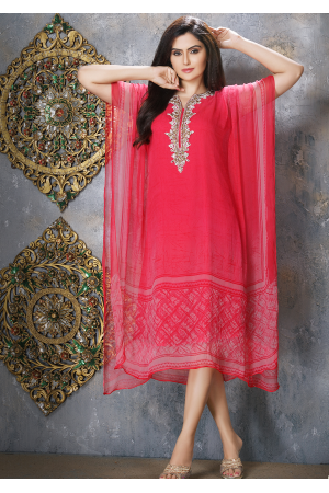 Punch Color Designer Chiffon Kurti