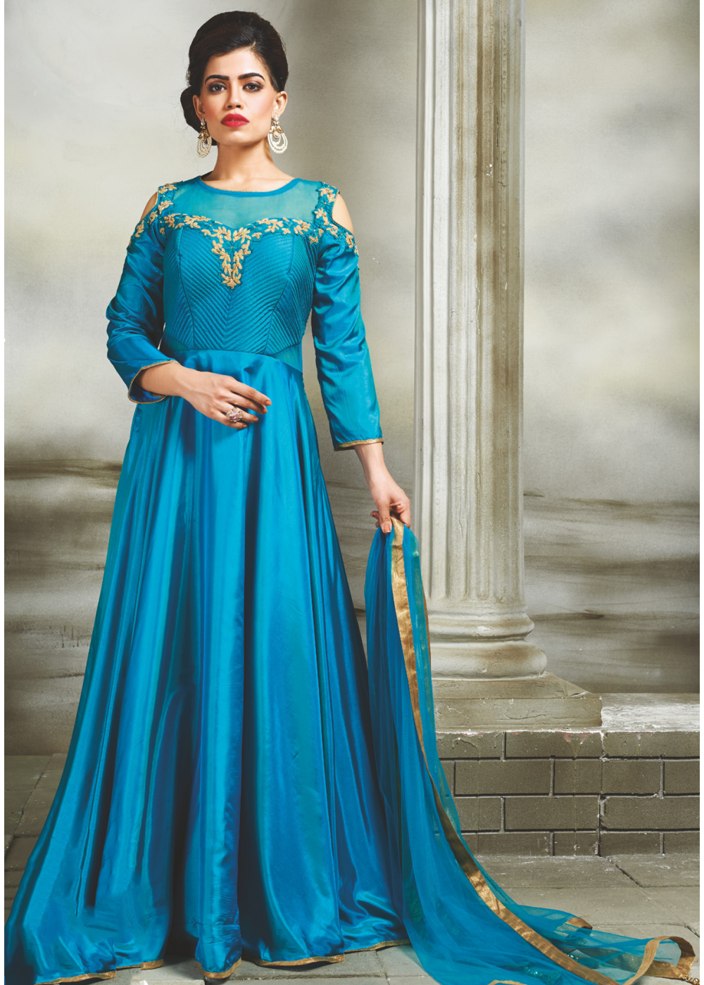 Rayon Party Wear Gown In Blue Colour - GW5480547-cheohanoi.vn