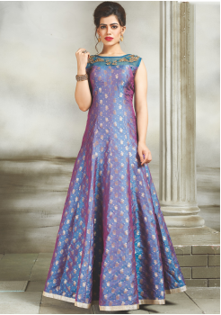 Blue Color Party Wear Designer Gown 