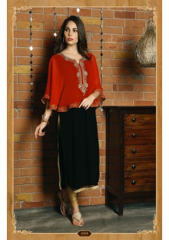 BLACK AND RED COLOR DESIGNER KURTI