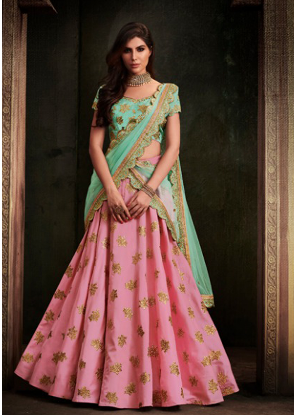 chiffon lehenga choli