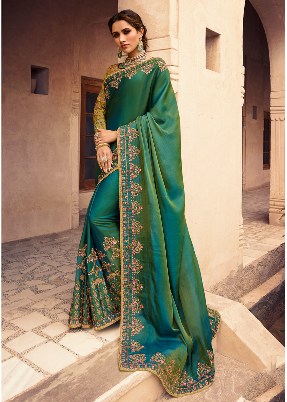 peacock green colour kurtis