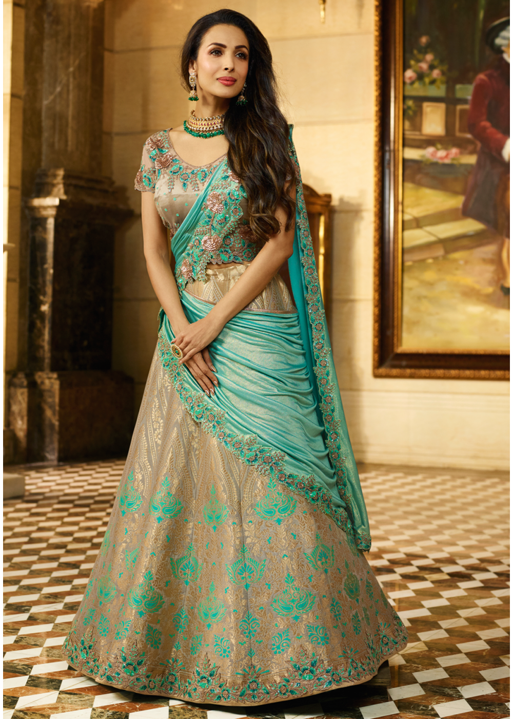 jacquard lehenga choli