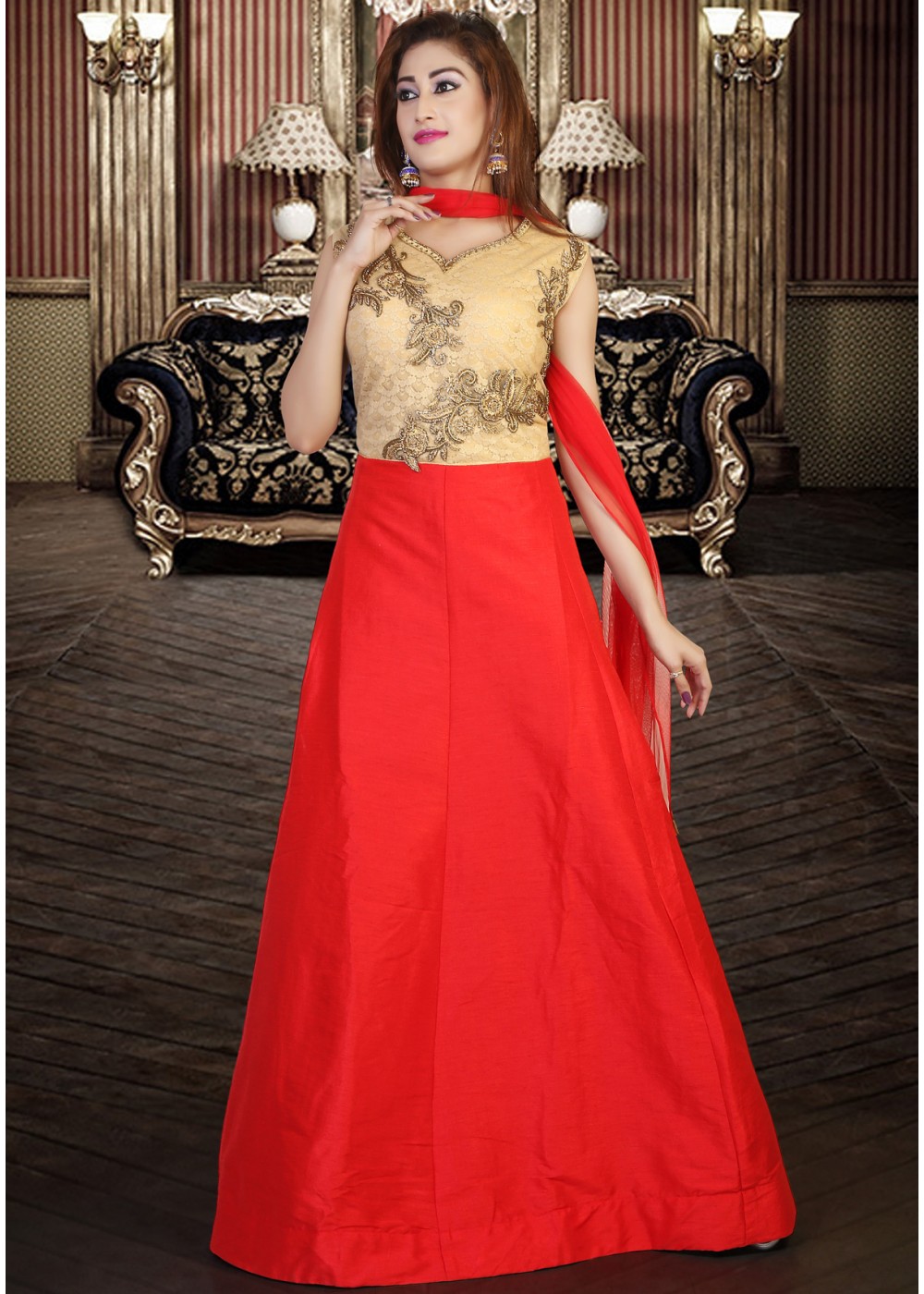 Buy > golden color dress > in stock