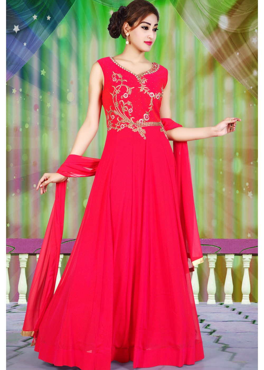 dark pink gown