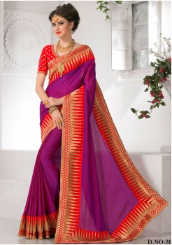 DARK MAGENTA ART SILK SAREE 