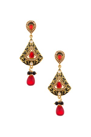 Black and red dangler earrings 