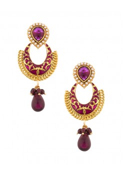 Purple dangler earrings 