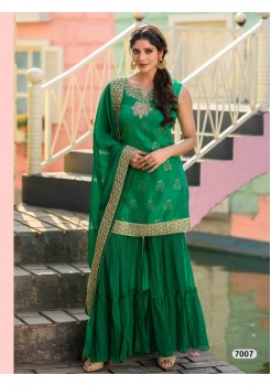 Designer Dark Green Sharara