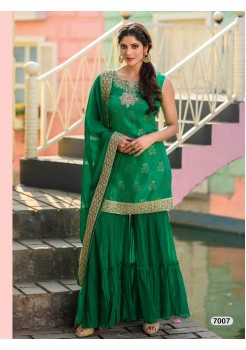 Designer Dark Green Sharara