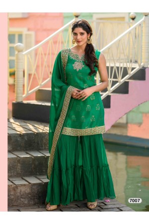 Designer Dark Green Sharara